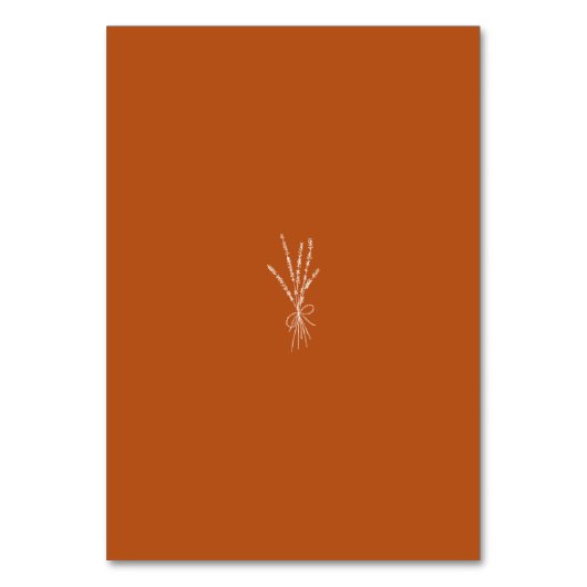 Numéro De Table Mariage en terre cuite simple et moderne (Dos)