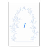 Numéro De Table Mariage encadré d'arc Floral bleu (Dos)