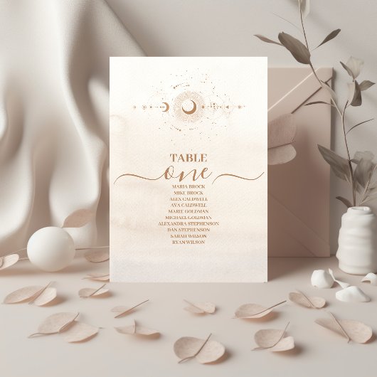 Numéro De Table Mariage Étoiles Célestes Or Mystique