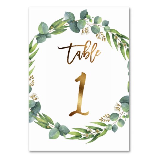Numéro de table mariage Eucalyptus (Dos)