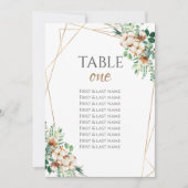 Numéro de table mariage Eucalyptus & Coton (Devant)