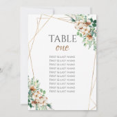 Numéro de table mariage Eucalyptus & Coton (Dos)