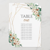 Numéro de table mariage Eucalyptus & Coton (Devant / Derrière)