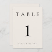 Numéro de table Mariage/événement beige (Devant / Derrière)