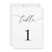 Numéro de table Mariage/événement noir et blanc