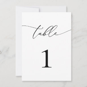 Numéro de table Mariage/événement noir et blanc