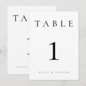 Numéro de table Mariage/événement noir et blanc (Devant / Derrière)