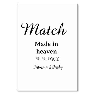 Numéro De Table Mariage fait au ciel ajouter nom date simple calli