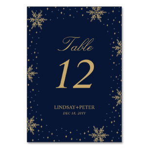 Numéro De Table Mariage & Fête de Mariage Flocons de Neige Hiver O
