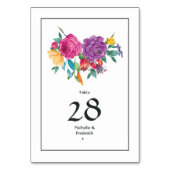 Numéro De Table Mariage Fête Florale Aquarelle (Dos)