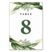 Numéro De Table Mariage Feuille Botanical Greenery (Dos)