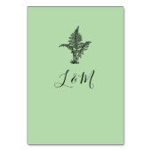 Numéro De Table Mariage Feuille de Fougère Vert Sauge (Dos)