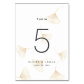 Numéro De Table Mariage Feuille de Ginkgo en chute (Dos)