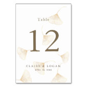Numéro De Table Mariage Feuille de Ginkgo en chute (Dos)