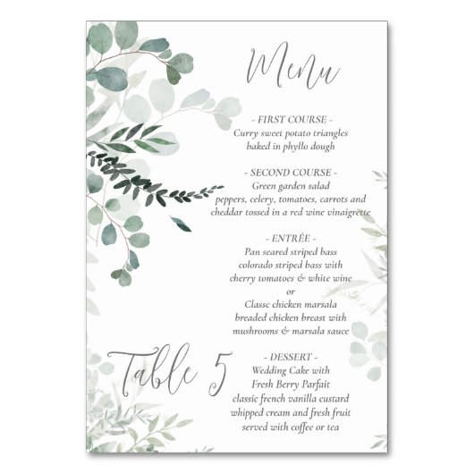 Numéro De Table Mariage feuille de l'Eucalyptus (Par défaut)