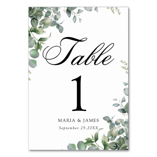 Numéro De Table Mariage Feuille de l'Eucalyptus (Par défaut)
