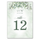 Numéro De Table Mariage Feuille d'Eucalyptus botanique (Dos)