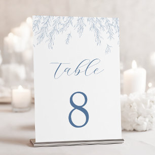 Numéro De Table Mariage Feuille minimaliste Dusty