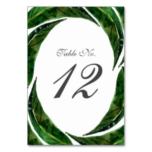 Numéro De Table Mariage Feuille moderne Bold Tropical   Sombre