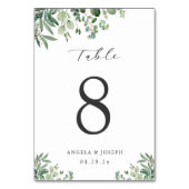 Numéro De Table Mariage Feuille simple et élégant (Dos)