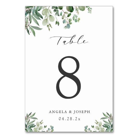 Numéro De Table Mariage Feuille simple et élégant (Dos)