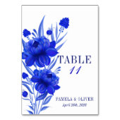 Numéro De Table  Mariage Fleur Bleu Élégant  (Par défaut)