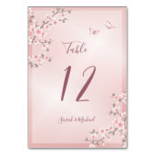 Numéro De Table Mariage Fleur de Cerisier Rose Tendue (Par défaut)