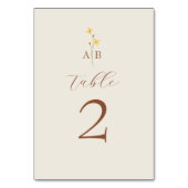 Numéro De Table Mariage Fleur de Champ Neutre (Dos)