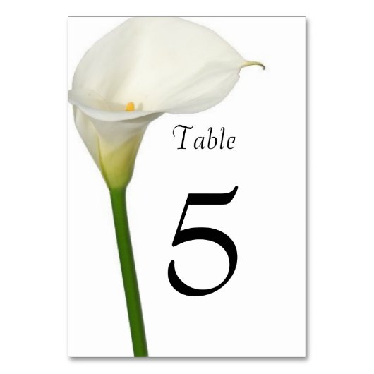 Numéro De Table Mariage Fleur de Lys Blanche Élégante (Par défaut)