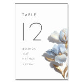 Numéro De Table Mariage Fleur de Lys Bleue 3D (Par défaut)