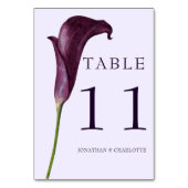 Numéro De Table Mariage Fleur de Lys Élégant Pourpre (Dos)