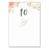 Numéro De Table Mariage Fleur de Pêche Tropicale (Dos)