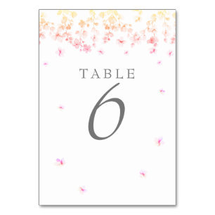 Numéro De Table Mariage Fleur de Pêcher Floral