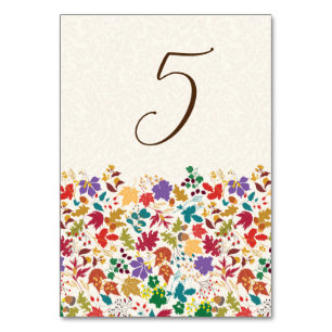 Numéro De Table Mariage Fleur de Prairie Jaune Moutarde Violet Pri
