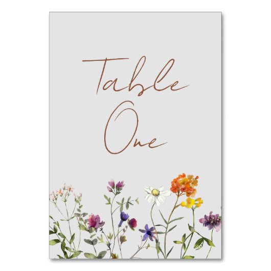 Numéro De Table Mariage fleur sauvage (Dos)