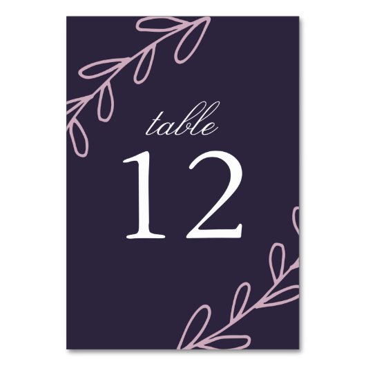 Numéro De Table Mariage fleur sauvage (Dos)