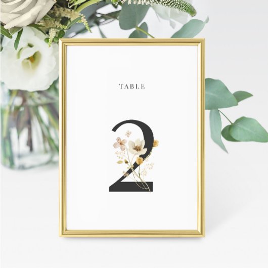 Numéro De Table Mariage Fleur sauvage aquarelle Numéro de tableau 