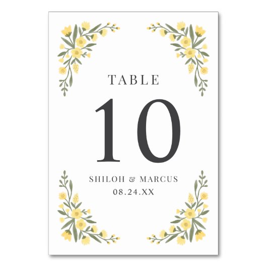 Numéro De Table Mariage Fleur sauvage Avalon (Dos)