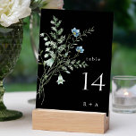 Numéro De Table Mariage Fleur sauvage Black Elegant<br><div class="desc">Ce numéro de table mariage présente de beaux fleurs sauvages d'aquarelle peints à la main disposés en bouquet, parfaits pour le printemps, l'été ou les mariages de automne. Pour une personnalisation plus avancée de cette conception, cliquez sur le BOUTON OUTIL DESIGN BLEU ci-dessus ! Des articles correspondants sont également disponibles....</div>