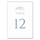 Numéro De Table Mariage Fleur sauvage bleu Dusty (Dos)