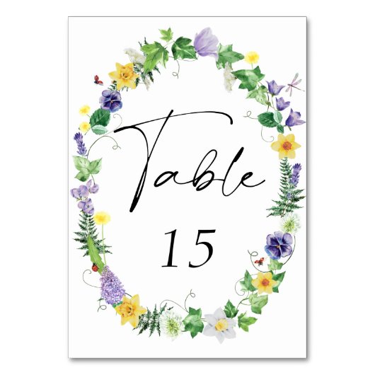 Numéro De Table Mariage Fleur sauvage Boho (Par défaut)