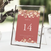 Numéro De Table Mariage Fleur sauvage Boho classique