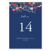 Numéro De Table Mariage Fleur sauvage Boho Multicolor (Dos)