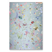 Numéro De Table Mariage Fleur sauvage élégant bleu (Dos)