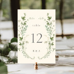Numéro De Table Mariage Fleur sauvage ivoire Elegant<br><div class="desc">Ce numéro de table mariage présente de beaux fleurs sauvages aquarellés peints à la main, disposés comme une couronne, parfaits pour le printemps, l'été ou les mariages de automne. Pour une personnalisation plus avancée de cette conception, cliquez sur le BOUTON OUTIL DESIGN BLEU ci-dessus ! Des articles correspondants sont également...</div>