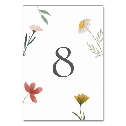 Numéro De Table Mariage Fleur sauvage Leander (Par défaut)
