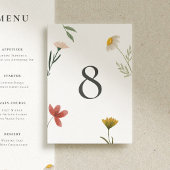 Numéro De Table Mariage Fleur sauvage Leander