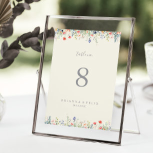 Numéro De Table Mariage Fleur sauvage multicouleur
