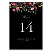Numéro De Table Mariage Fleur sauvage multicouleur de jardin (Dos)