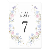 Numéro De Table Mariage Fleur sauvage rose et violet printemps (Dos)